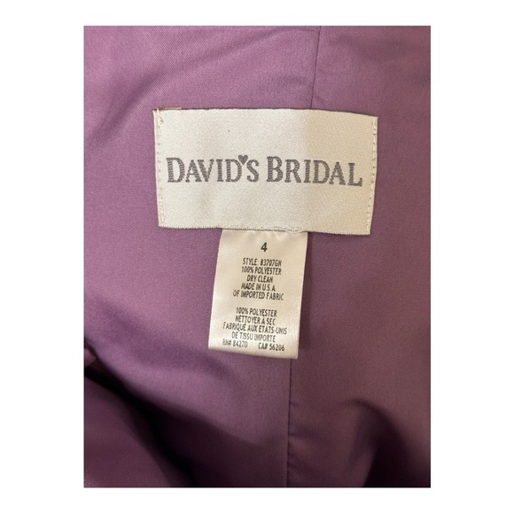 David's Bridal purple strapless side pockets short dress Size 4 - Picture 5 of 6